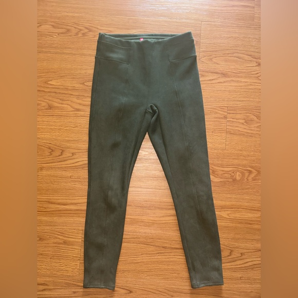 SPANX Suede Leggings Size Small Olive Green. - Picture 2 of 10